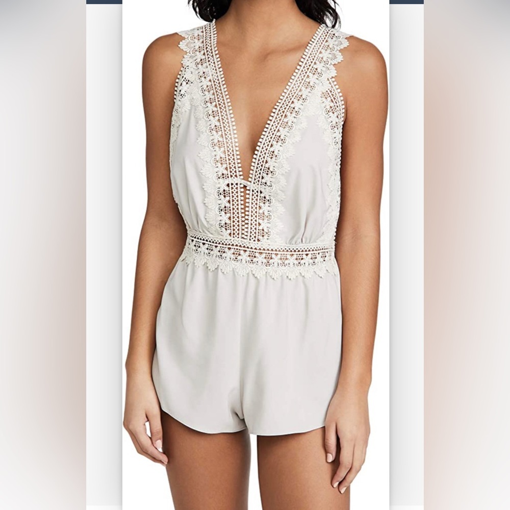 FLORA NIKROOZ BLYTHE ROMPER IN IVORY - Picture 3 of 6